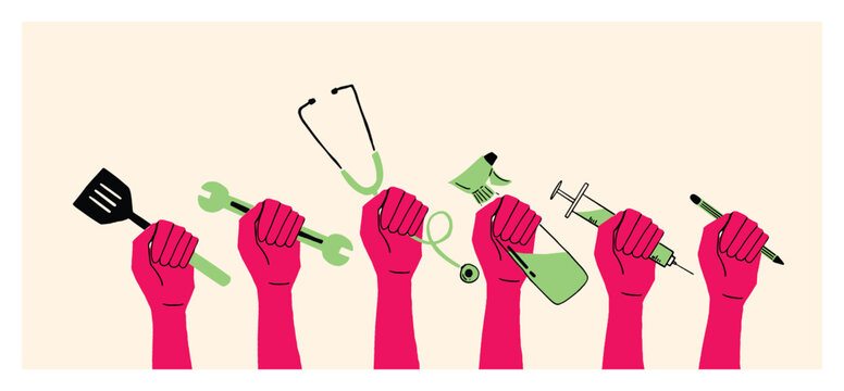 International Labour Day Occupation Hand Drawn Illustration Collection