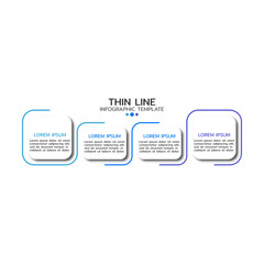 Obraz premium Vector infographic thin line design with 4 options or elements. Business concept with 4 options, steps or processes.