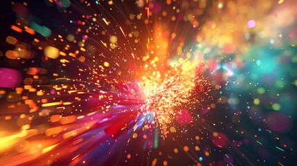 Fototapeta na wymiar abstract colorful particles explosion technology background
