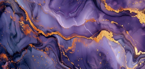Purple Marble Abstract Background Wallpaper With Golden Veins
