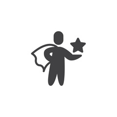 Superhero with a star vector icon - 758653401