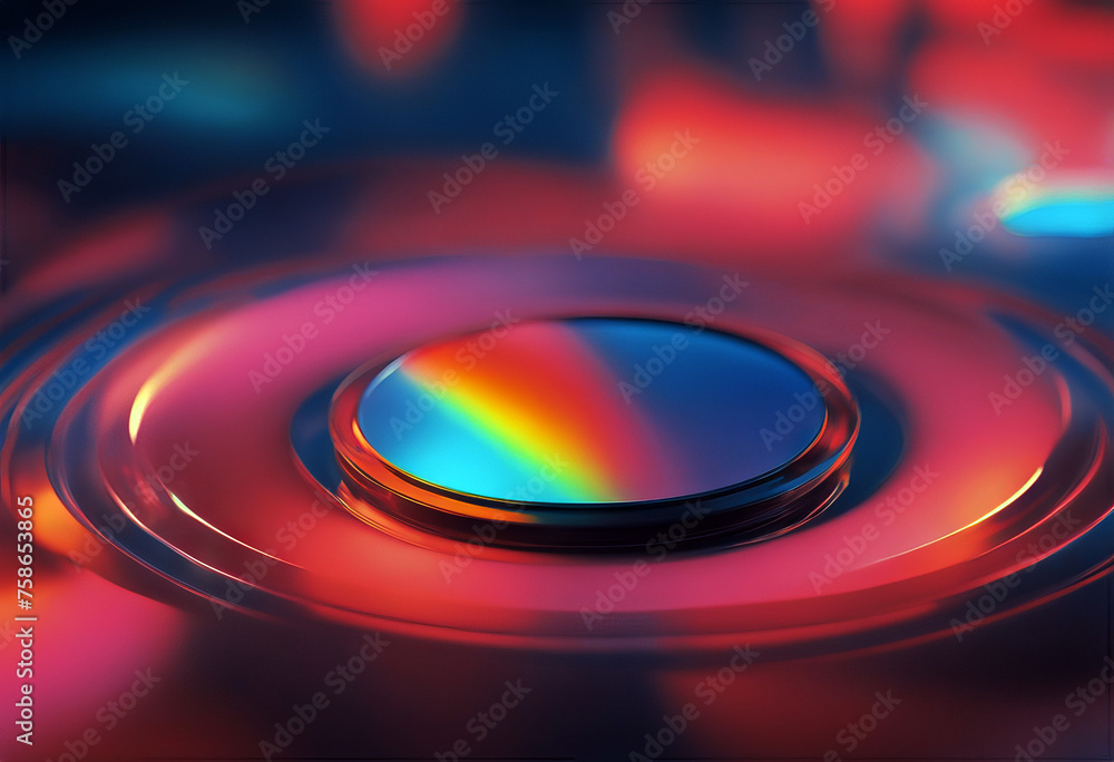 Aufkleber abstract spectrum vaporwave fluid gradients with circle as a seamless 4k video loop stock videocircl