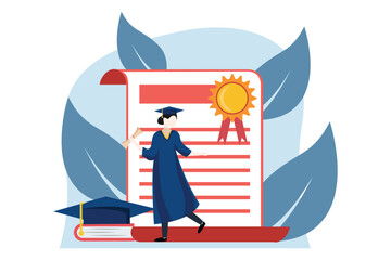 Graduation Day Flat Design Illustration