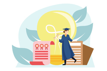 Graduation Day Flat Design Illustration
