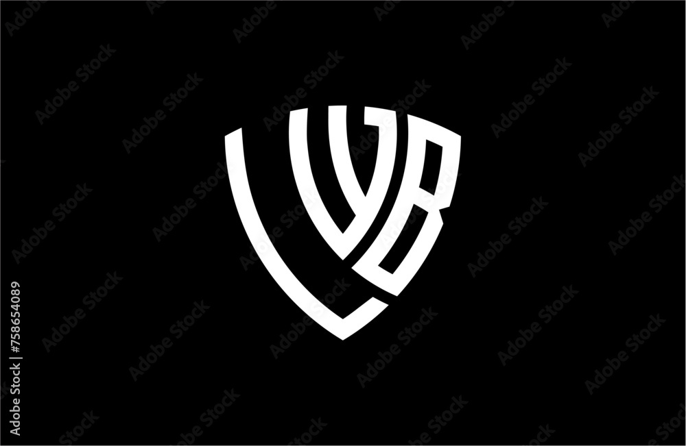 Wall mural lwb creative letter shield logo design vector icon illustration