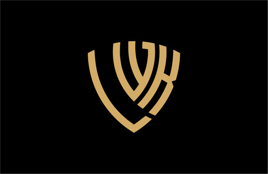 LWK creative letter shield logo design vector icon illustration