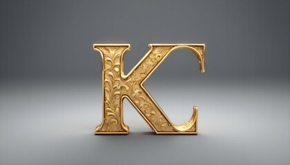 Letter K Made Of Gold
