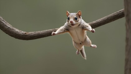 A Flying Squirrel With Its Arms Stretched Out Rea - obrazy, fototapety, plakaty