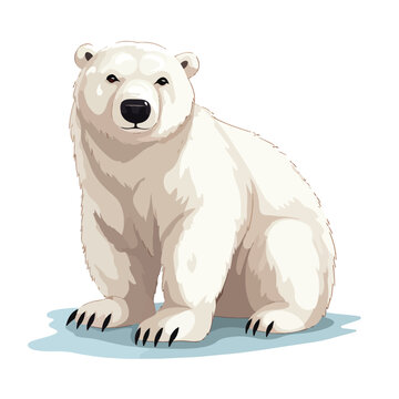 Cartoon cute polar bear wild artic vector illustration