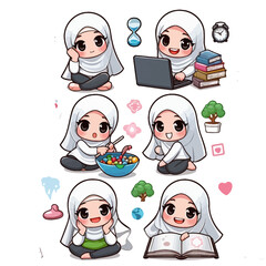 Vector graphics of muslim children