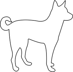 Dog silhouette icon. black line animal vector isolated on transparent background. Belgian malinois clipart, depict dog standing, walking, running, jumping and digging hole.
