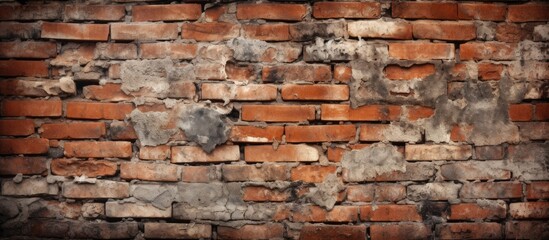 Obraz premium A detailed shot of aged brickwork showcasing intricate patterns and rustic charm, highlighting the natural beauty of this classic building material