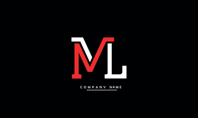 ML, LM, M, L Abstract Letters Logo Monogram