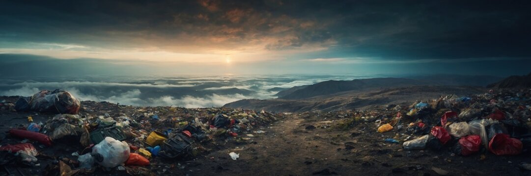 Ecological garbage disaster. Heaps of garbage that are killing our planet.