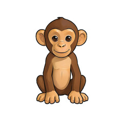 Obraz premium Monkey Hand Drawn Cartoon Style Illustration