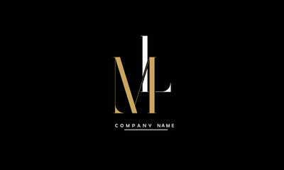 ML, LM, M, L Abstract Letters Logo Monogram