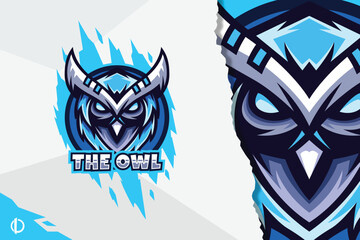 Modern Owl logo design, Mascot & Esports Design, All elements in this template are fully editable, Vector design.