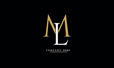 ML, LM, M, L Abstract Letters Logo Monogram