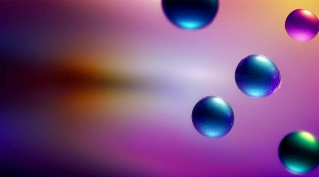 A colorful background with a bunch of blue and green spheres. The spheres are floating in the air and are of different sizes. The image has a playful and whimsical mood