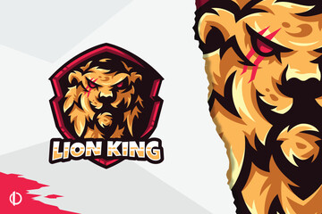 Modern Lion King logo design, Mascot & Esports Design, All elements in this template are fully editable, Vector design.