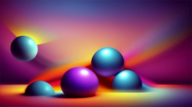 A colorful image of many different colored balls. The balls are all different sizes and colors, and they are scattered throughout the image. Scene is playful and fun