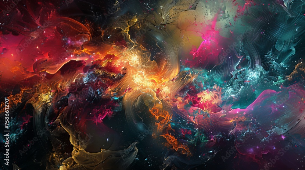 Poster Digital Artworks: Abstract or experimental visuals created using computer graphics and digital art techniques. 