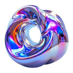 Abstract Holographic Shape, On Transparent Background