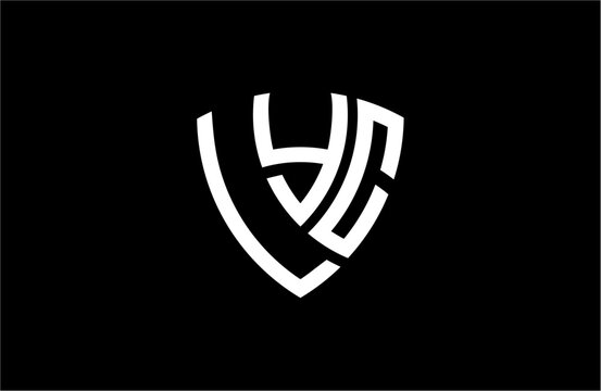 LYC creative letter shield logo design vector icon illustration