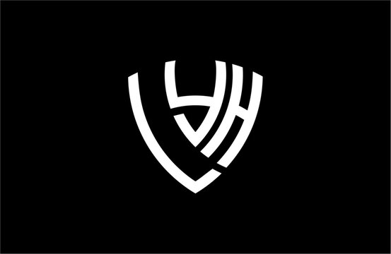LYH creative letter shield logo design vector icon illustration