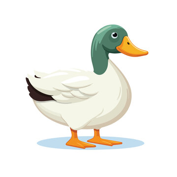 Clipart style cartoon of duck flat vector illustration