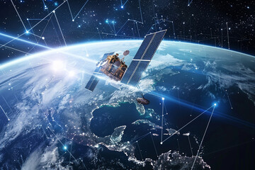 A constellation of navigation satellites enabling precise GPS positioning on Earth.