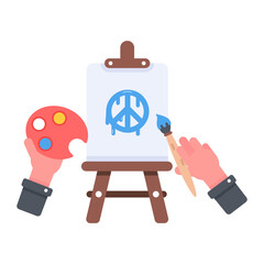 Get this flat icon of peace painting 