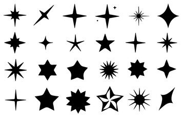 Star icons. Twinkling stars.Stars set icons. Rating star signs collection – eps 10 file