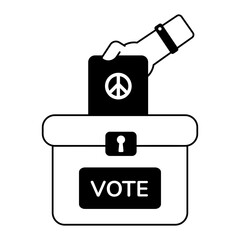Easy to edit glyph icon of peace vote 