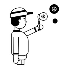 Here’s a glyph icon of a peaceful man 