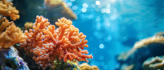 Fototapeta na wymiar A close up of a coral with many corals on its sides an