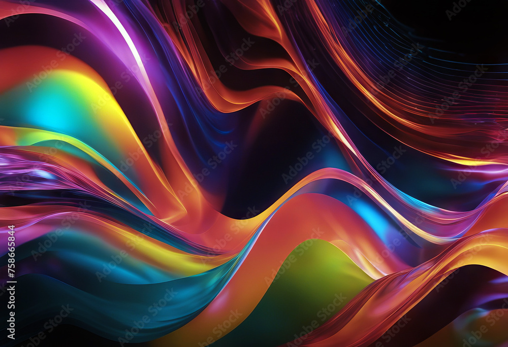 Poster abstract colorful wavy background in bright neon colors. stock videoabstract wave pattern in a row b