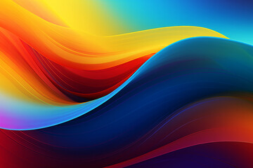 AI Generated Image. Gradient abstract multicolored curved waves background - 758665838