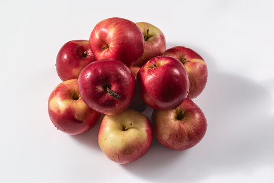 Red country apples on a white background