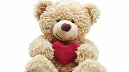 Cute teddy bear holding a heart PNG transparency 