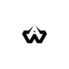 A W / W A initial icon logo design