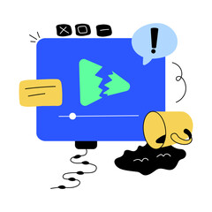 Get this doodle mini illustration of video error 