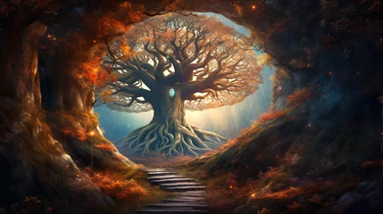 Poster Enchanted magic kingdom forest majestic ancient  © Natia