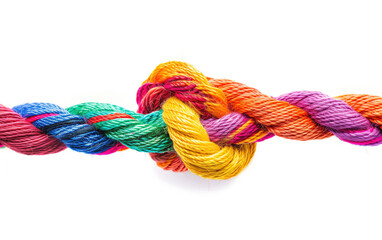 Colorful rope knots,created with Generative AI tecnology.