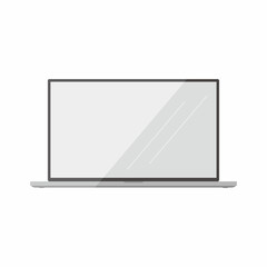 Laptop front view thin slim bezel image vector illustration isolated on white background