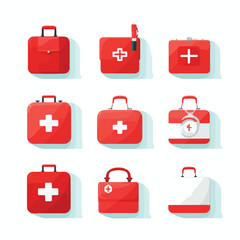 Create flat vector icons for medical symbols plus 