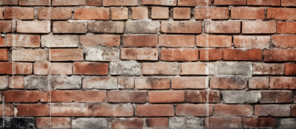 Poster a closeup of a brown brick wall showcasing the building materials rectangular shape and intricate br