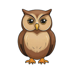 Owl Hand Drawn Cartoon Style Illustration