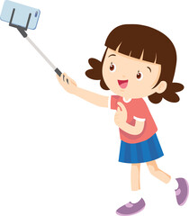 cute kids standing use smartphone and tablet gadget