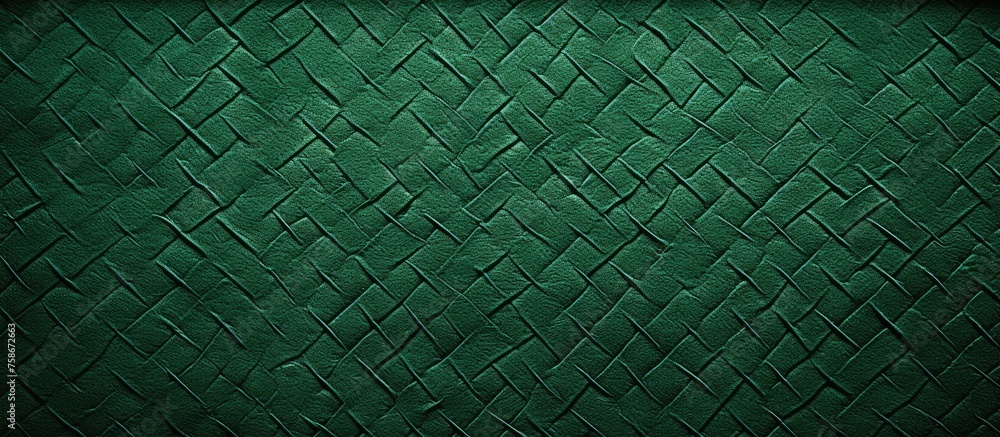 Poster a close up of a patterned green wicker texture resembling electric blue grass with a font of water, 